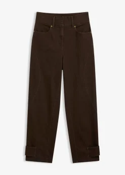 Discount Pantalón de sarga con cintura alta Mujer Pantalones