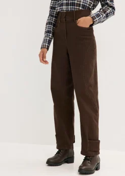 Discount Pantalón de sarga con cintura alta Mujer Pantalones