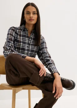Discount Pantalón de sarga con cintura alta Mujer Pantalones