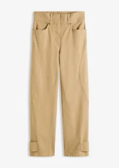 Sale Pantalón de sarga con cintura alta Mujer Pantalones
