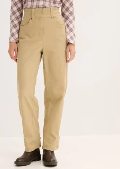 Sale Pantalón de sarga con cintura alta Mujer Pantalones