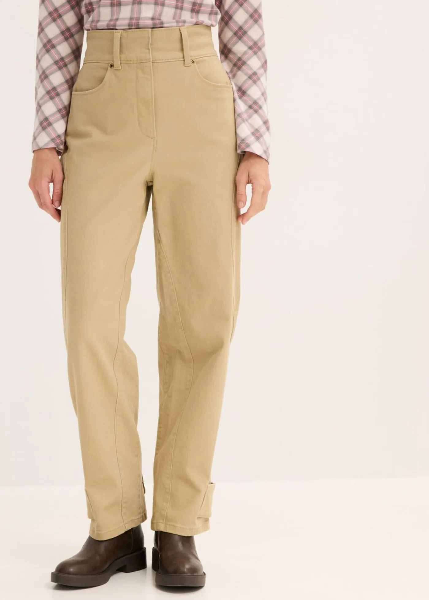 Sale Pantalón de sarga con cintura alta Mujer Pantalones