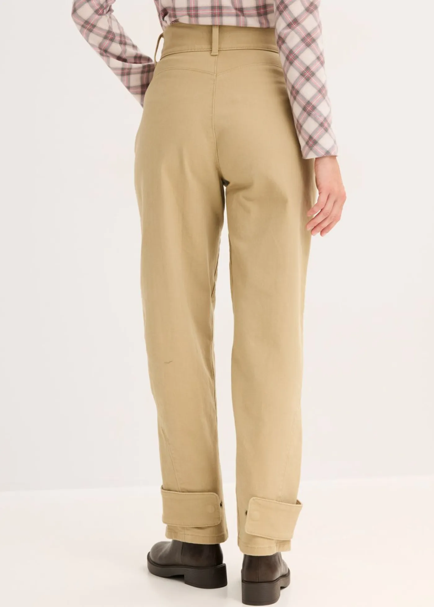 Sale Pantalón de sarga con cintura alta Mujer Pantalones