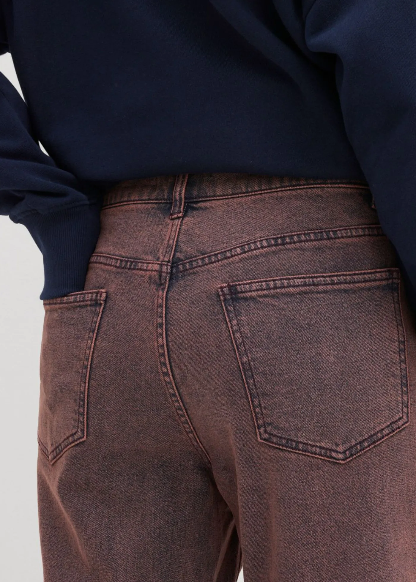 Pantalón de sarga con efecto lavado Mujer Pantalones