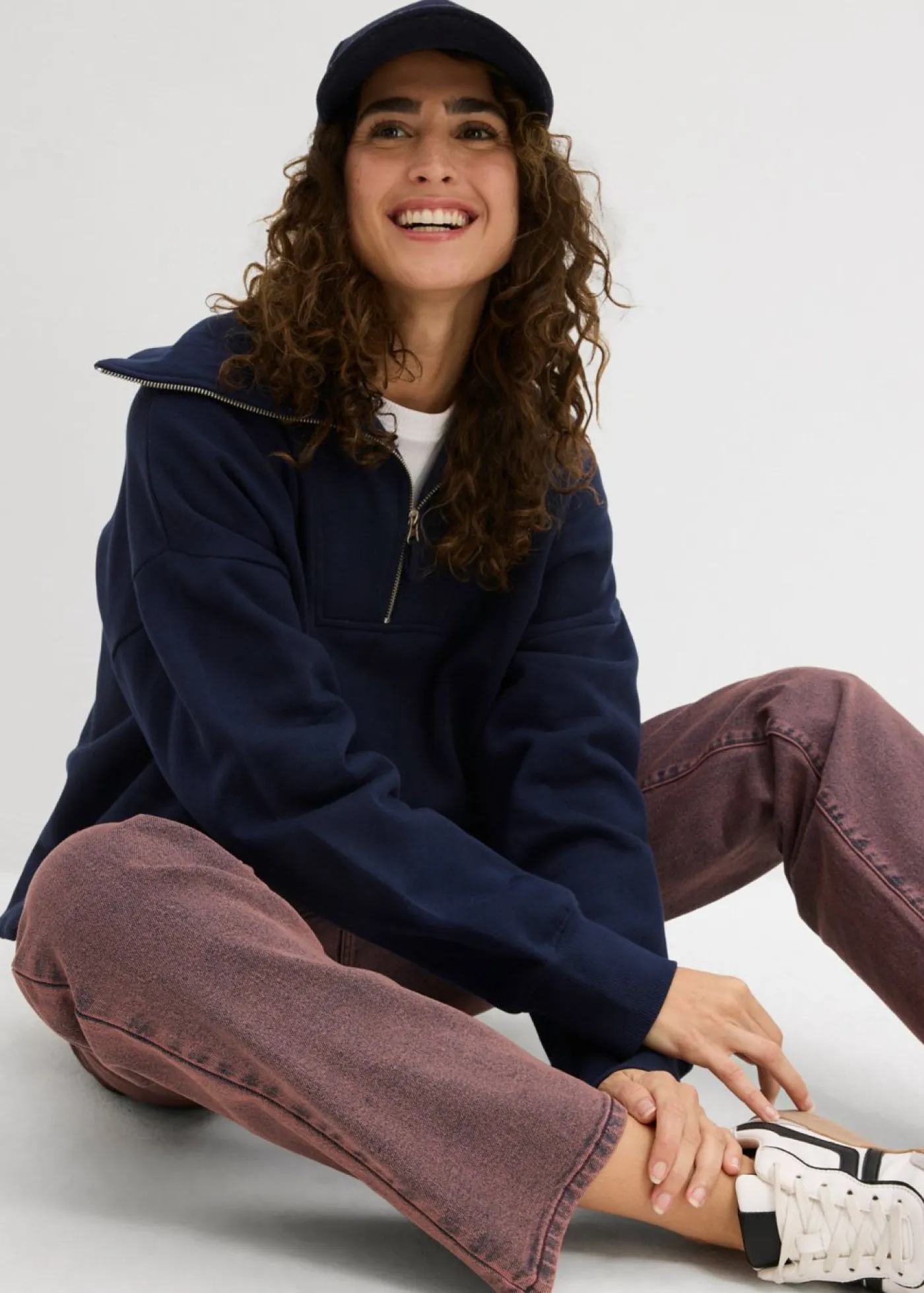 Pantalón de sarga con efecto lavado Mujer Pantalones