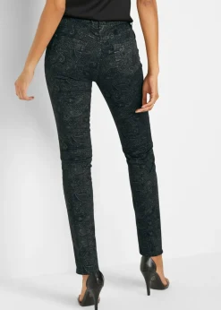 Discount Pantalón de sarga con estampado elegante Mujer Pantalones