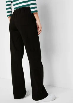 Clearance Pantalón de sarga con pernera acampanada y cintura cómoda Mujer Pantalones