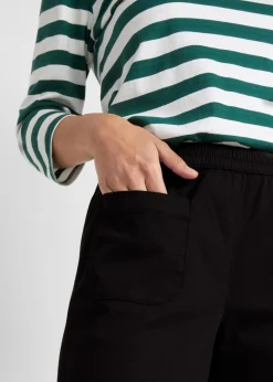 Clearance Pantalón de sarga con pernera acampanada y cintura cómoda Mujer Pantalones