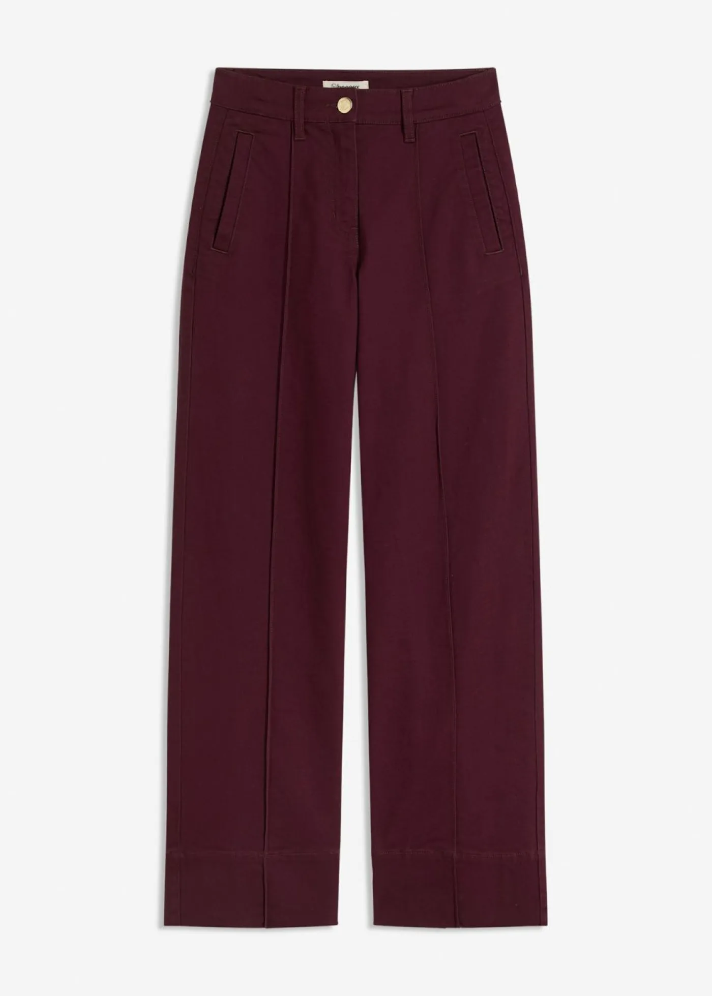 New Pantalón de sarga con ribete y bolsillo Mujer Pantalones