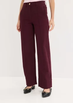 New Pantalón de sarga con ribete y bolsillo Mujer Pantalones