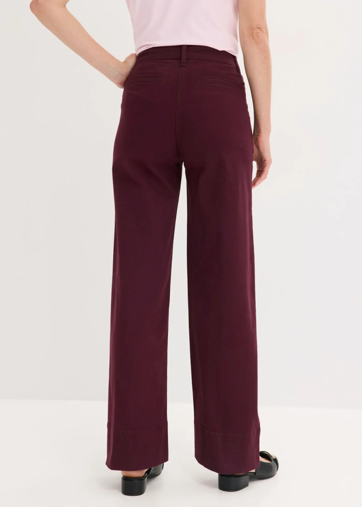New Pantalón de sarga con ribete y bolsillo Mujer Pantalones