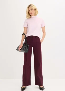New Pantalón de sarga con ribete y bolsillo Mujer Pantalones