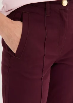 New Pantalón de sarga con ribete y bolsillo Mujer Pantalones