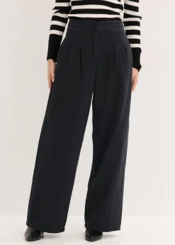Outlet Pantalón de sarga de algodón puro Mujer Esenciales|Pantalones