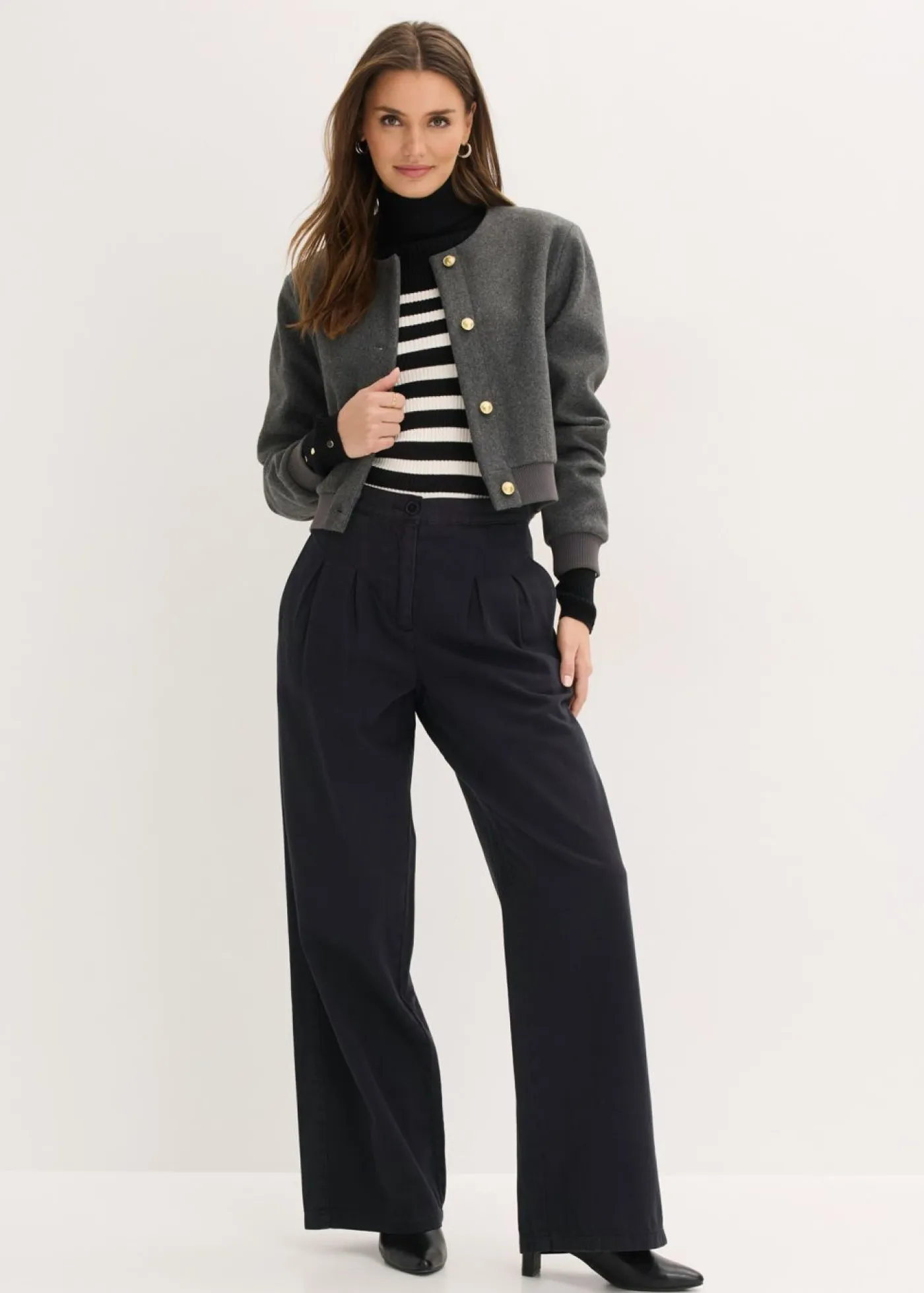 Outlet Pantalón de sarga de algodón puro Mujer Esenciales|Pantalones