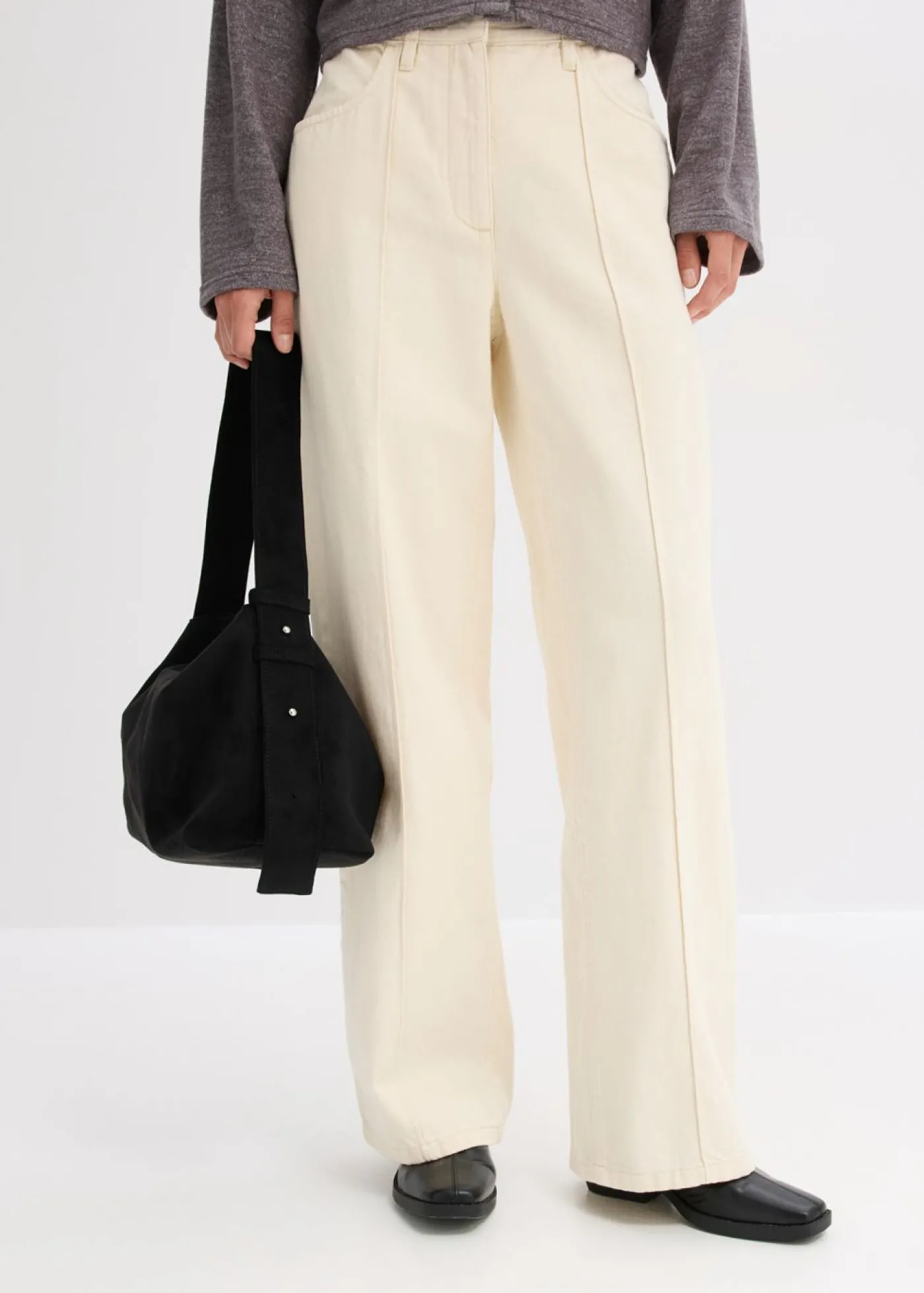 New Pantalón de sarga de algodón puro Mujer Pantalones