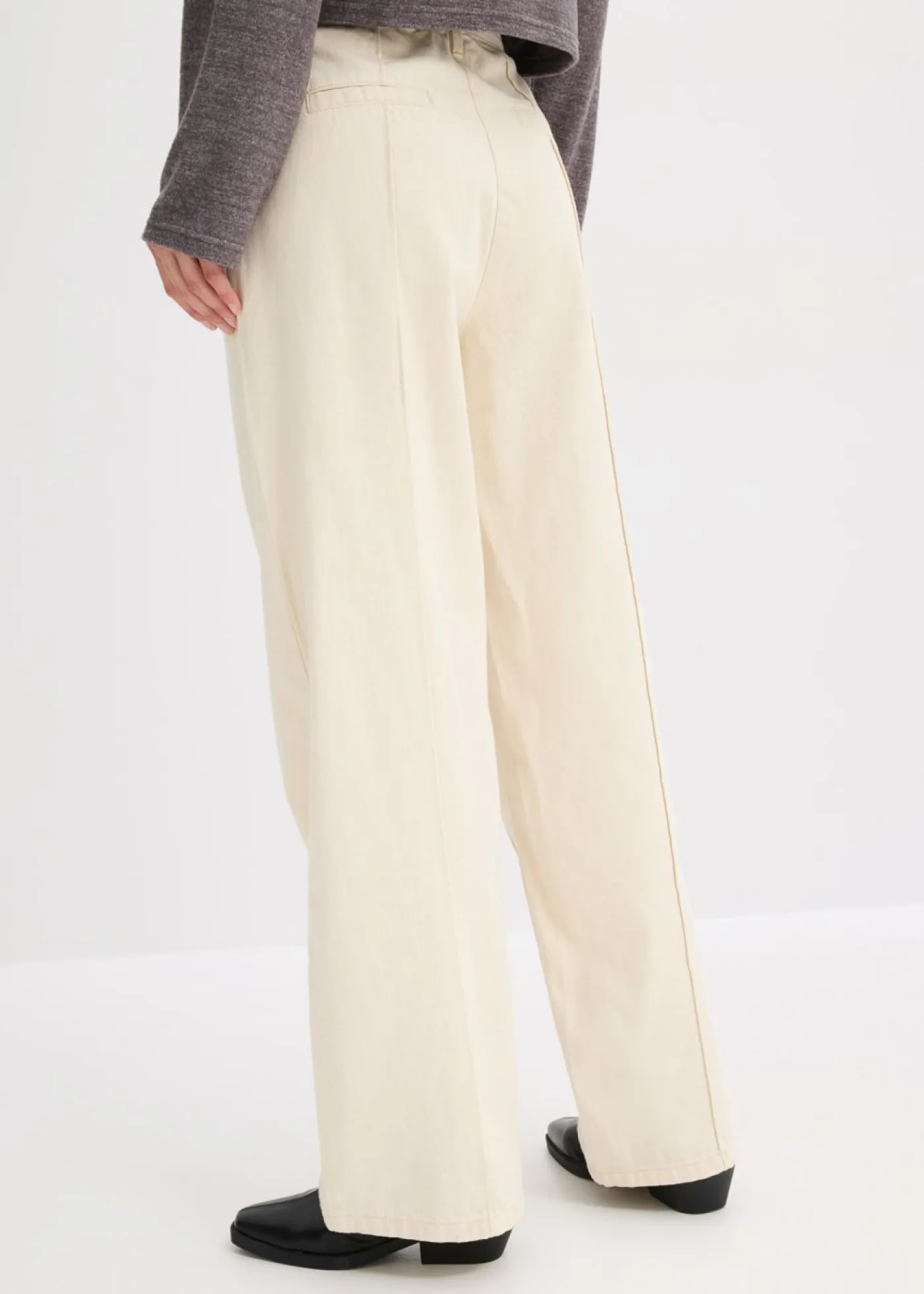 New Pantalón de sarga de algodón puro Mujer Pantalones