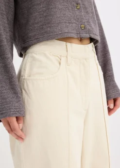 New Pantalón de sarga de algodón puro Mujer Pantalones