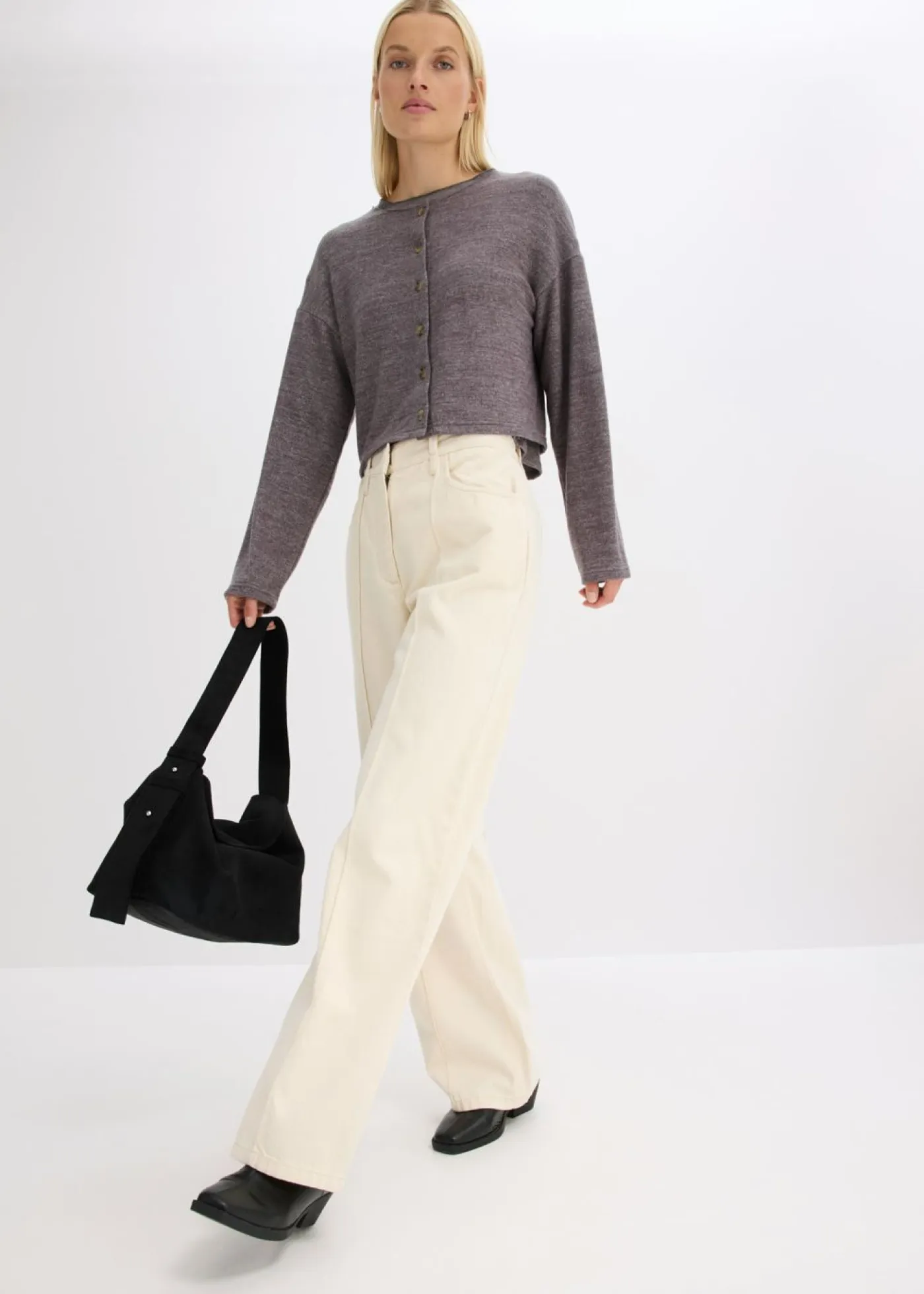 New Pantalón de sarga de algodón puro Mujer Pantalones