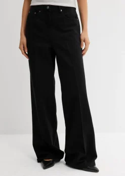 Clearance Pantalón de sarga de algodón puro con pinzas Mujer Esenciales|Pantalones