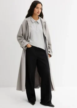 Clearance Pantalón de sarga de algodón puro con pinzas Mujer Esenciales|Pantalones