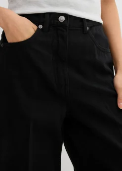 Clearance Pantalón de sarga de algodón puro con pinzas Mujer Esenciales|Pantalones