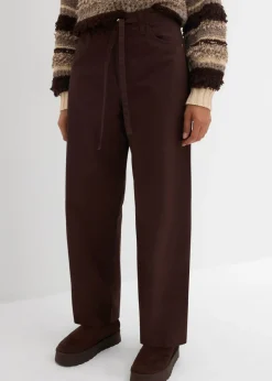 Pantalón de sarga de algodón puro Mujer Pantalones