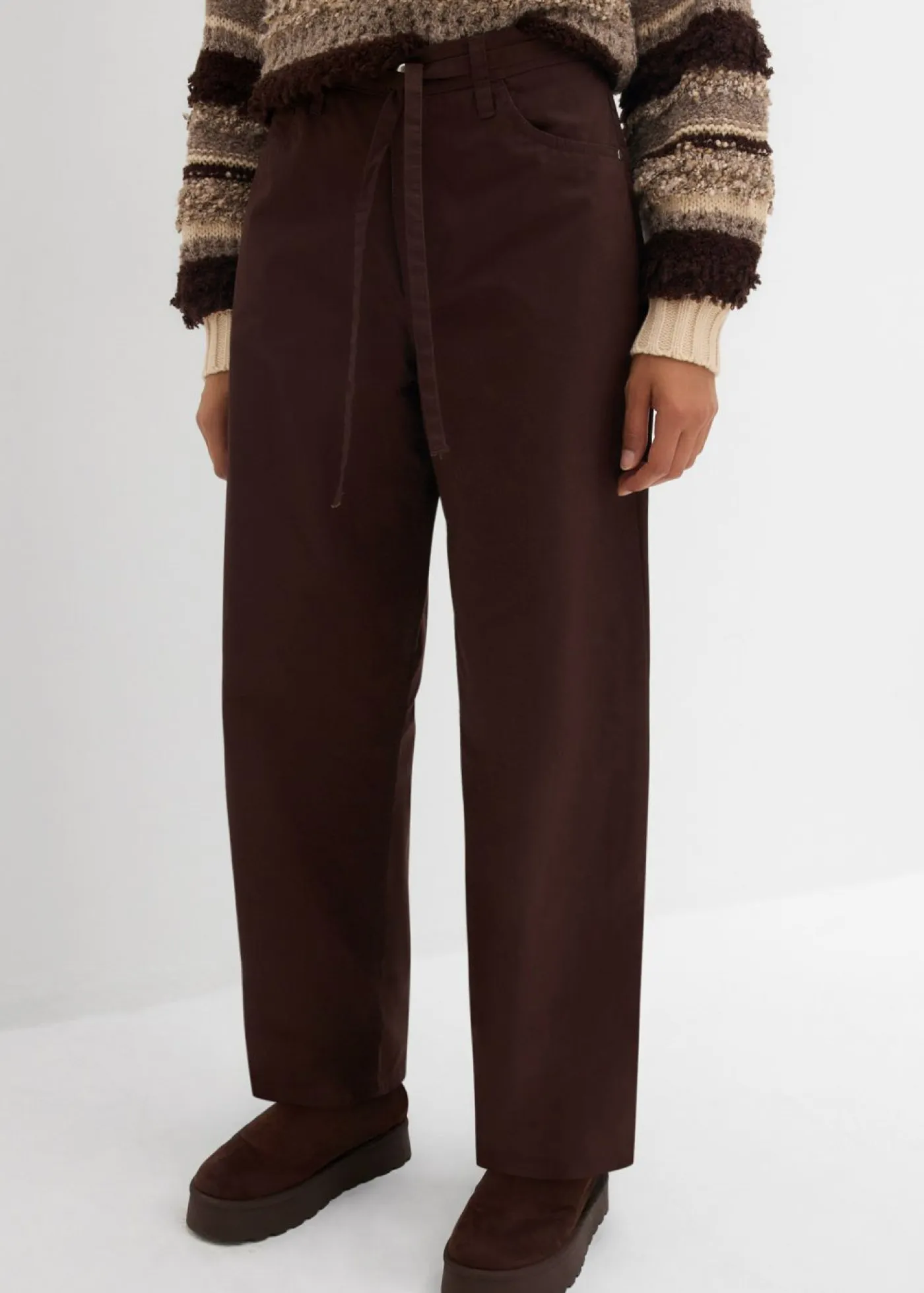 Pantalón de sarga de algodón puro Mujer Pantalones