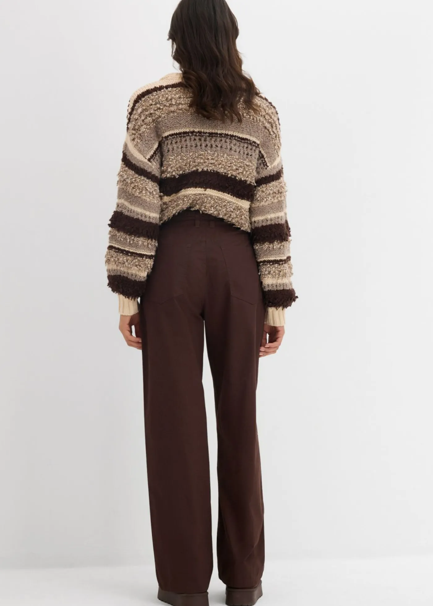 Pantalón de sarga de algodón puro Mujer Pantalones