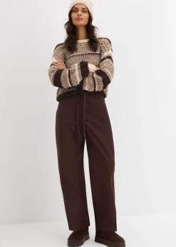 Pantalón de sarga de algodón puro Mujer Pantalones