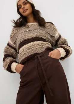 Pantalón de sarga de algodón puro Mujer Pantalones