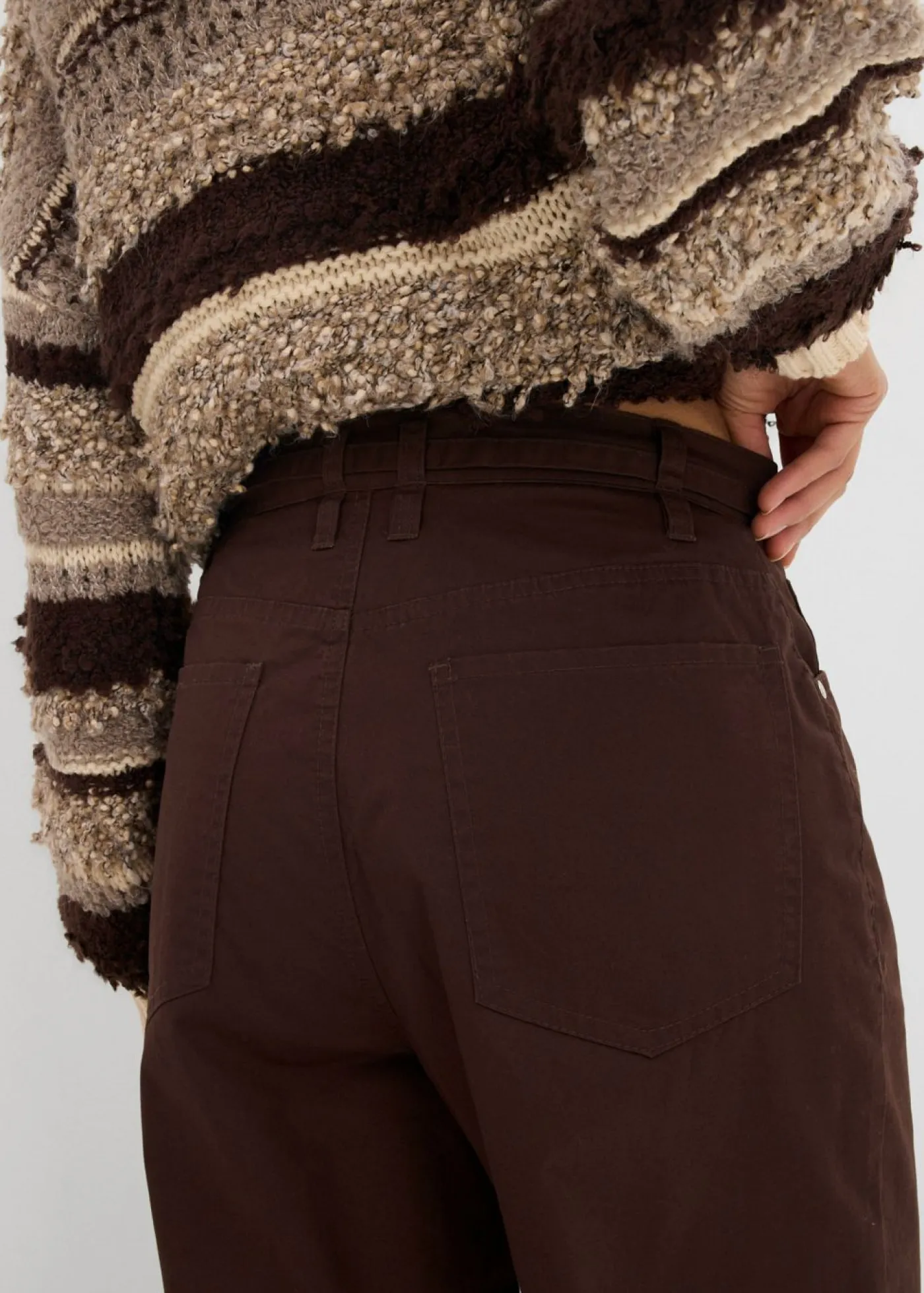 Pantalón de sarga de algodón puro Mujer Pantalones