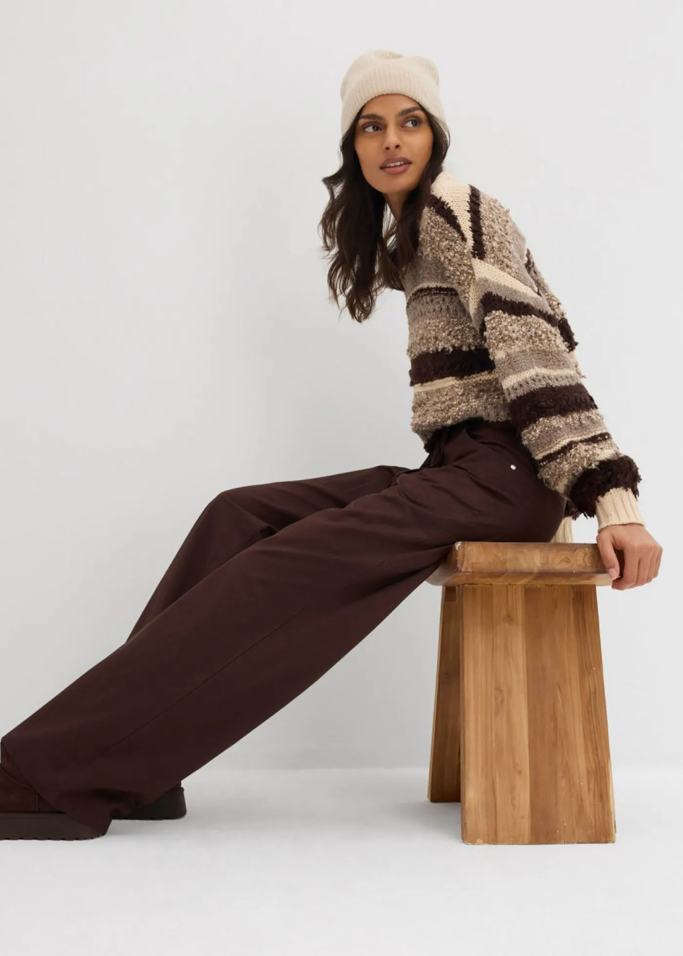 Pantalón de sarga de algodón puro Mujer Pantalones