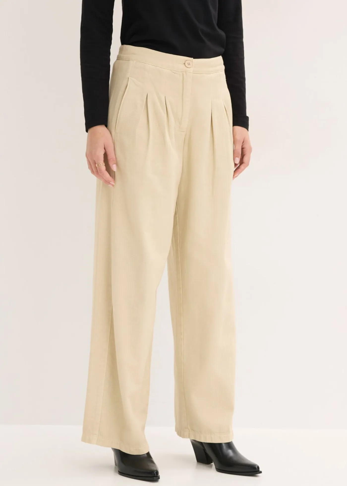 Sale Pantalón de sarga de algodón puro Mujer Esenciales|Pantalones