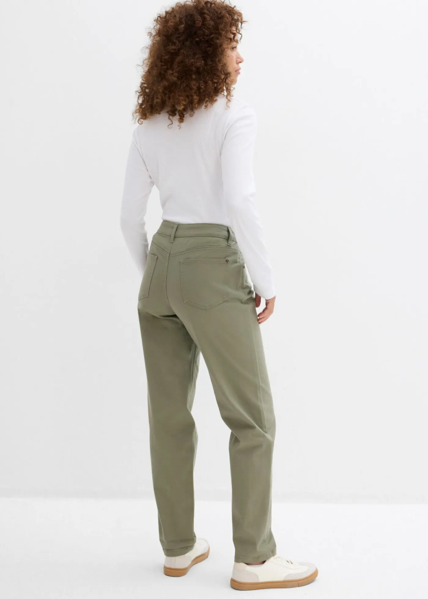 Outlet Pantalón de sarga de mezcla de algodón y elastano Mujer Pantalones