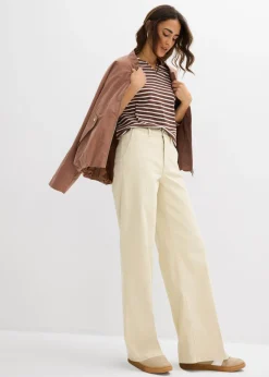Pantalón de sarga de talle alto Mujer Pantalones