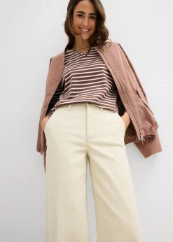 Pantalón de sarga de talle alto Mujer Pantalones