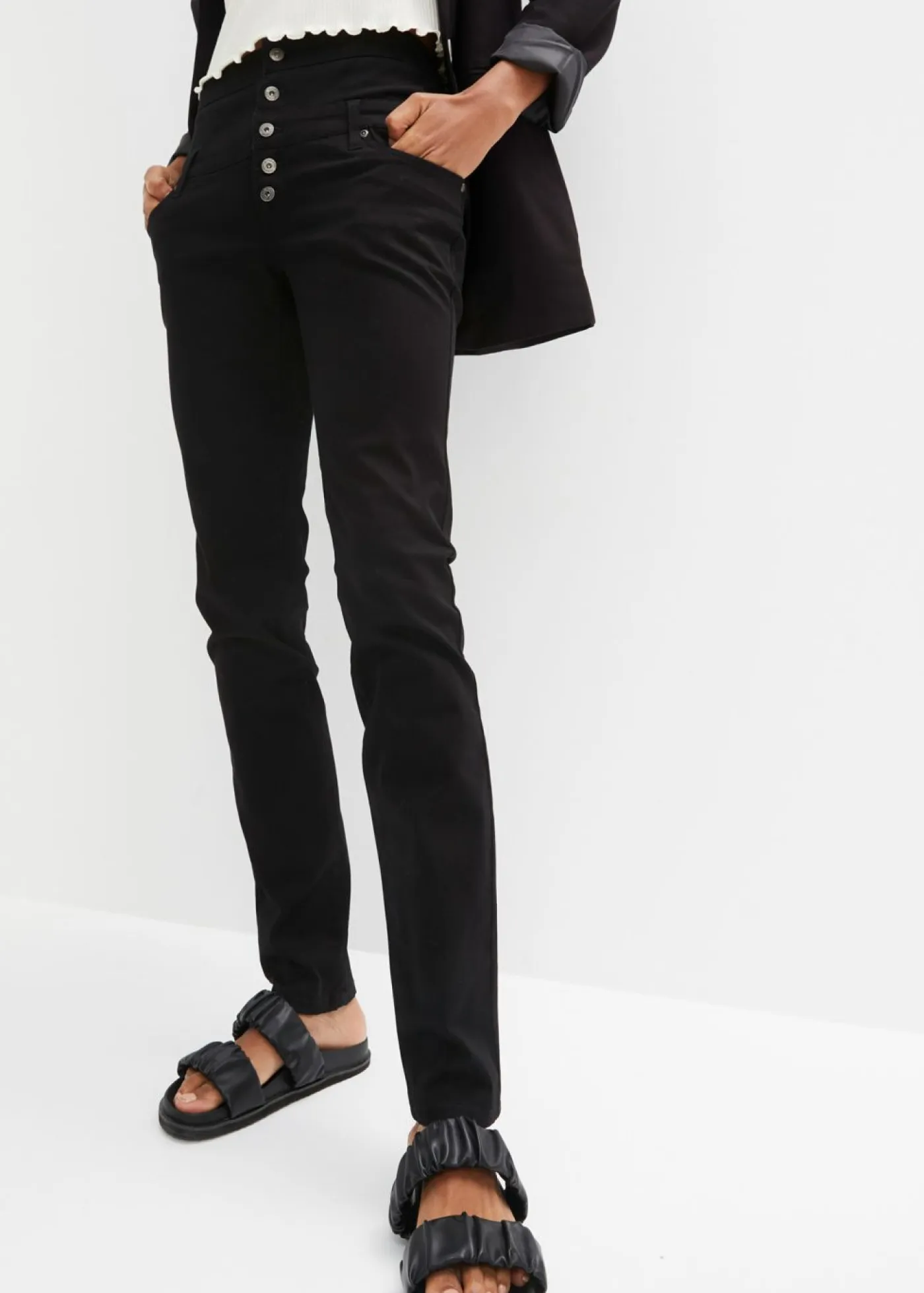 Best Pantalón de sarga elástica Mujer Pantalones|Novedades