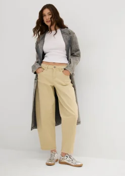 Outlet Pantalón de sarga en mezcla de algodón elástico Mujer Pantalones|Novedades