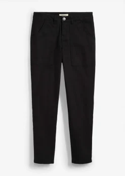 Outlet Pantalón de sarga en mezcla de algodón elástico Mujer Pantalones