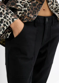 Outlet Pantalón de sarga en mezcla de algodón elástico Mujer Pantalones