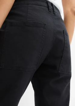 Outlet Pantalón de sarga en mezcla de algodón elástico Mujer Pantalones