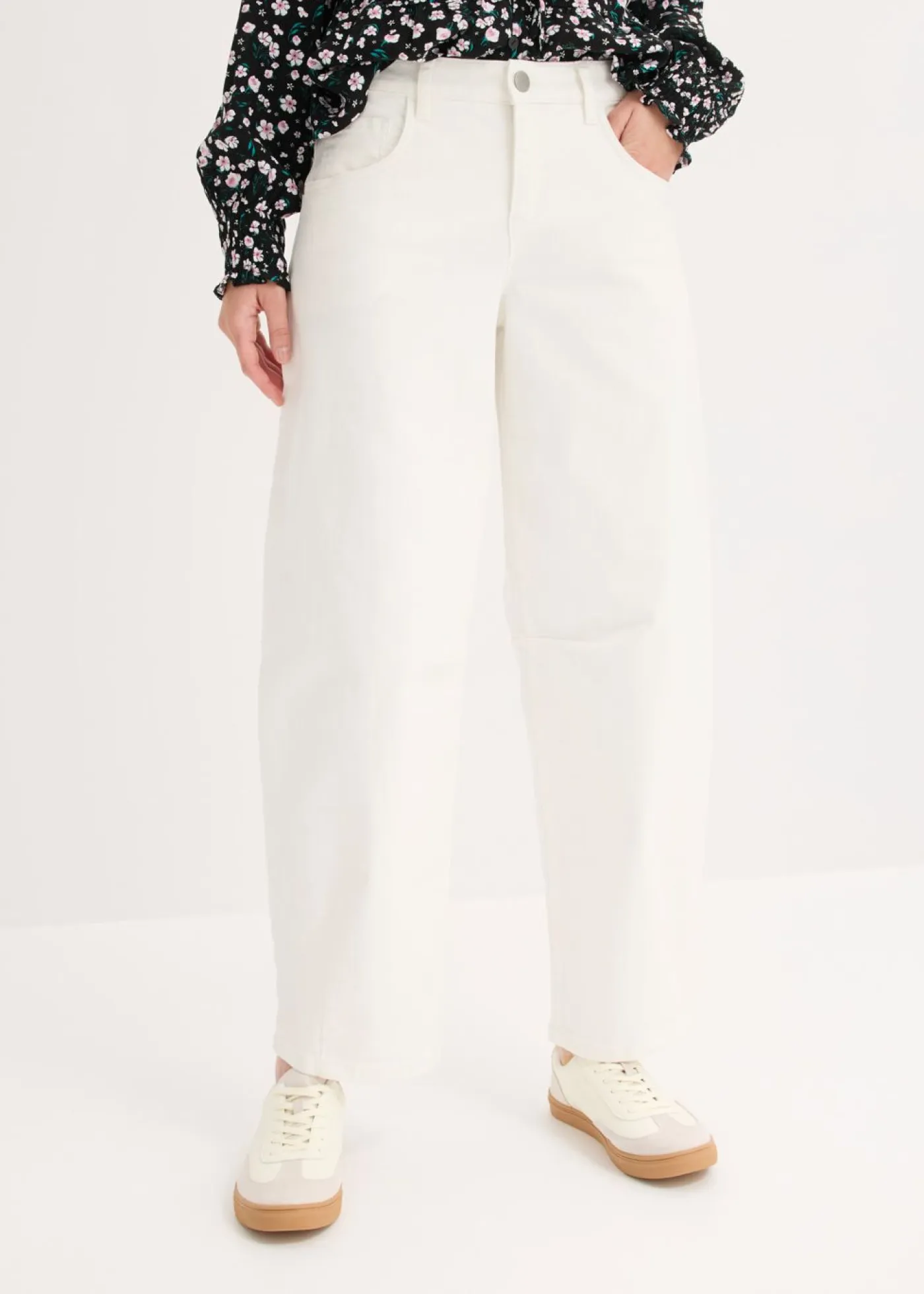 Best Pantalón de sarga en mezcla de algodón elástico Mujer Pantalones|Novedades