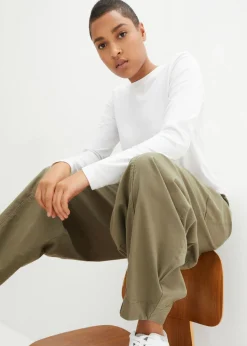 Best Pantalón de sarga ligero, ajuste bombacho Mujer Pantalones