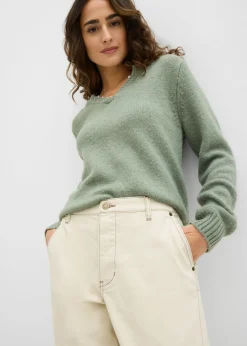 Sale Pantalón de sarga tipo barrel Mujer Pantalones
