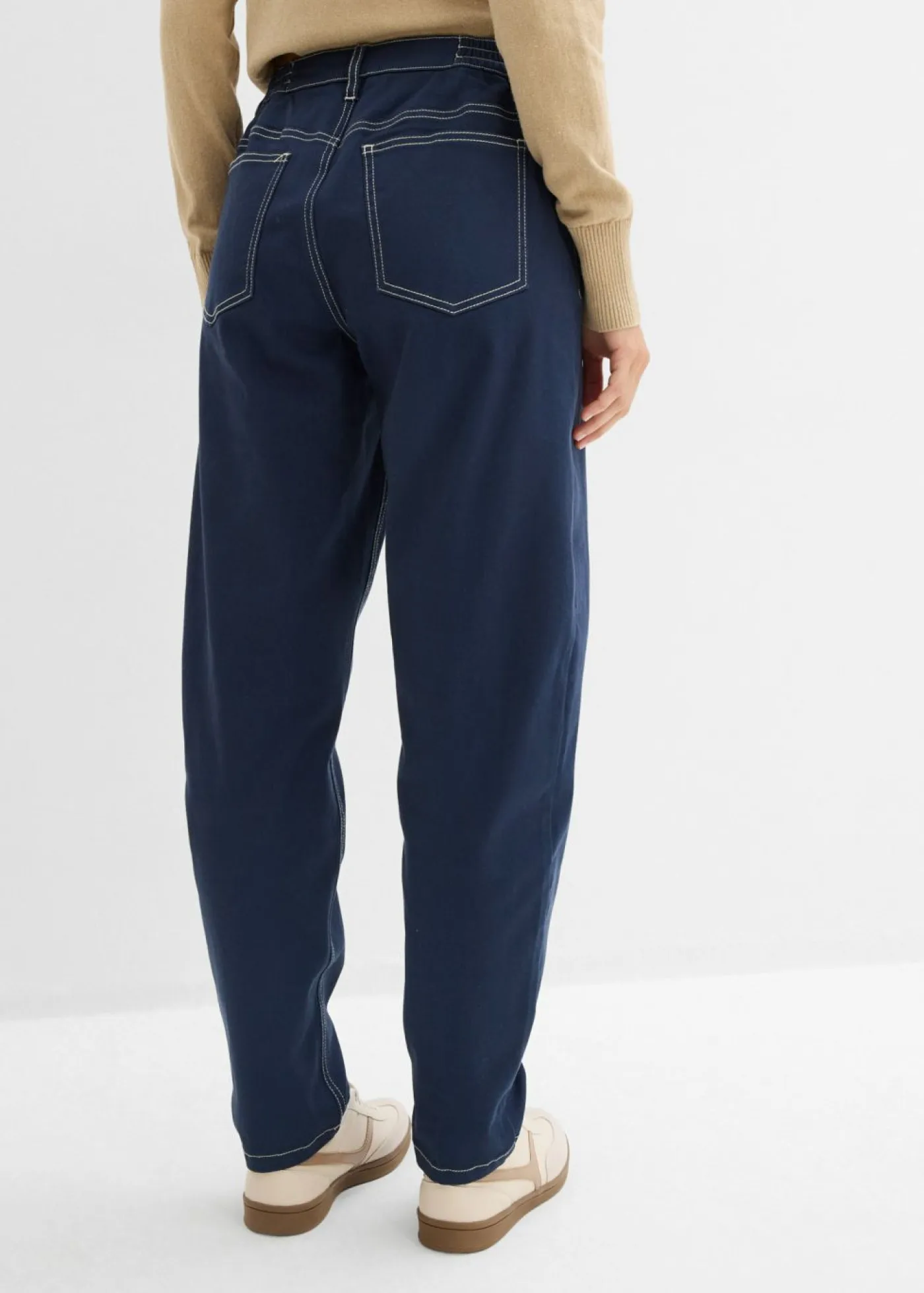Discount Pantalón de sarga tipo barrel Mujer Pantalones