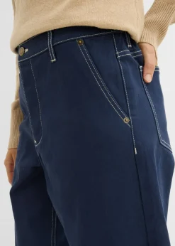 Discount Pantalón de sarga tipo barrel Mujer Pantalones