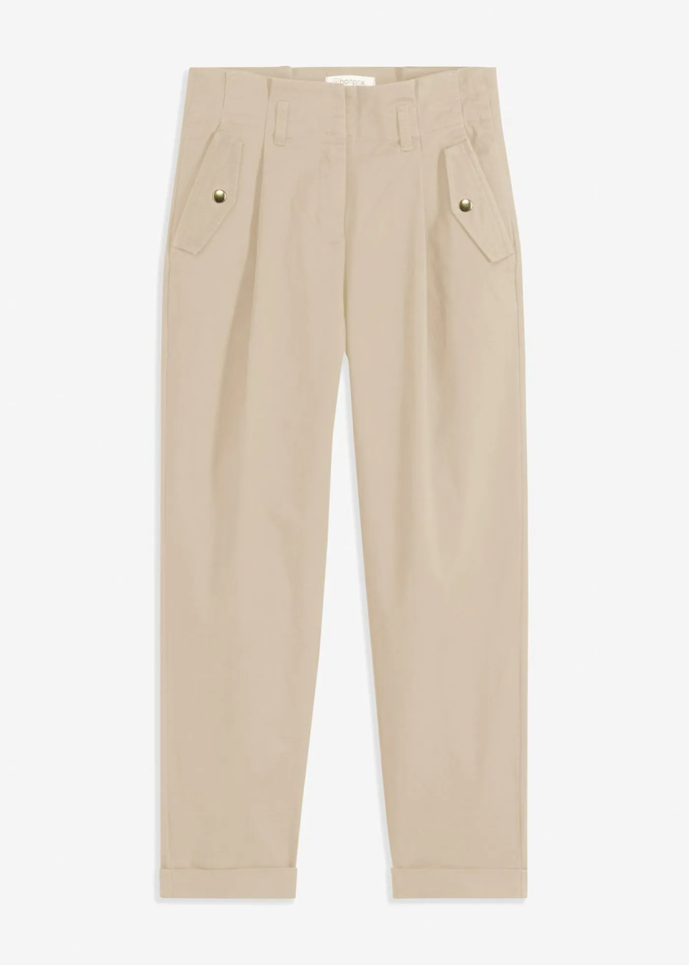 Hot Pantalón de sarga tipo paperbag Mujer Pantalones