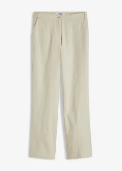Best Pantalón de talle alto de mezcla de lino y viscosa Mujer Pantalones