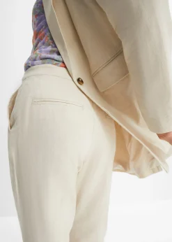 Best Pantalón de talle alto de mezcla de lino y viscosa Mujer Pantalones